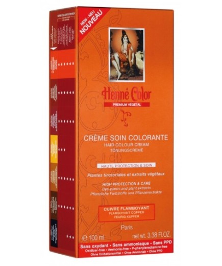 Crème soin colorante végétal Henné Color Premium - Cuivre flamboyant