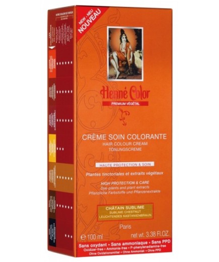 Crème soin colorante végétal Henné Color Premium - Châtain lumineux